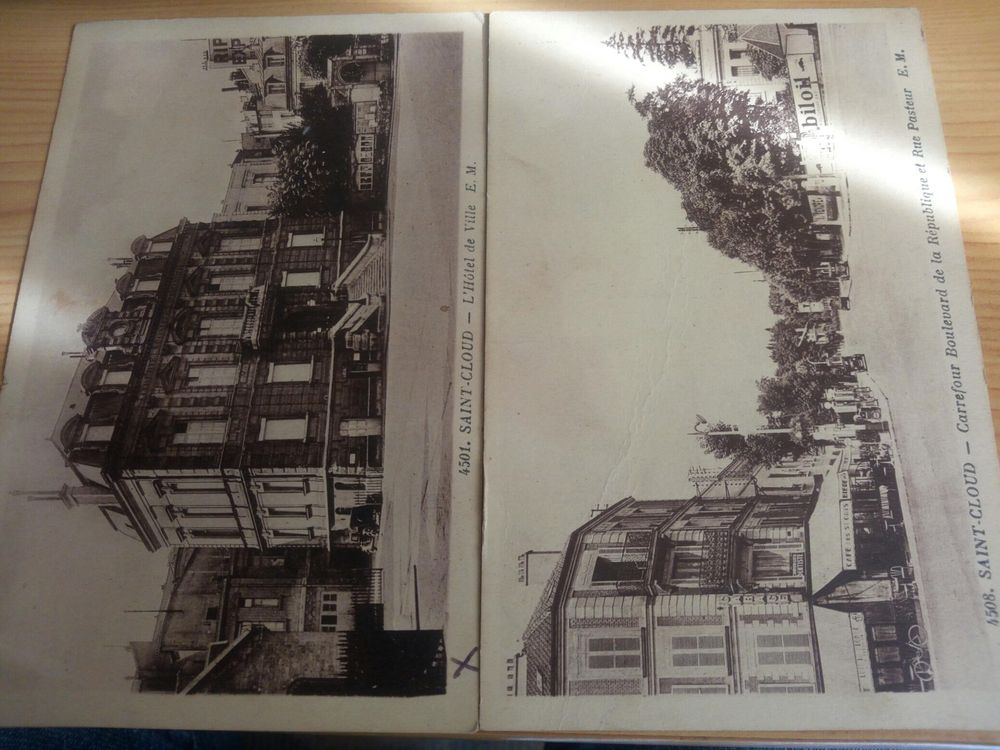 LOT DEUX CARTES POSTALES ANCIENNES ST CLOUD 