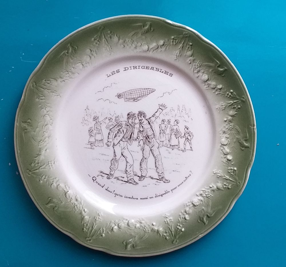 ASSIETTE PARLANTE K &sect; G LUNEVILLE : les dirigeables 