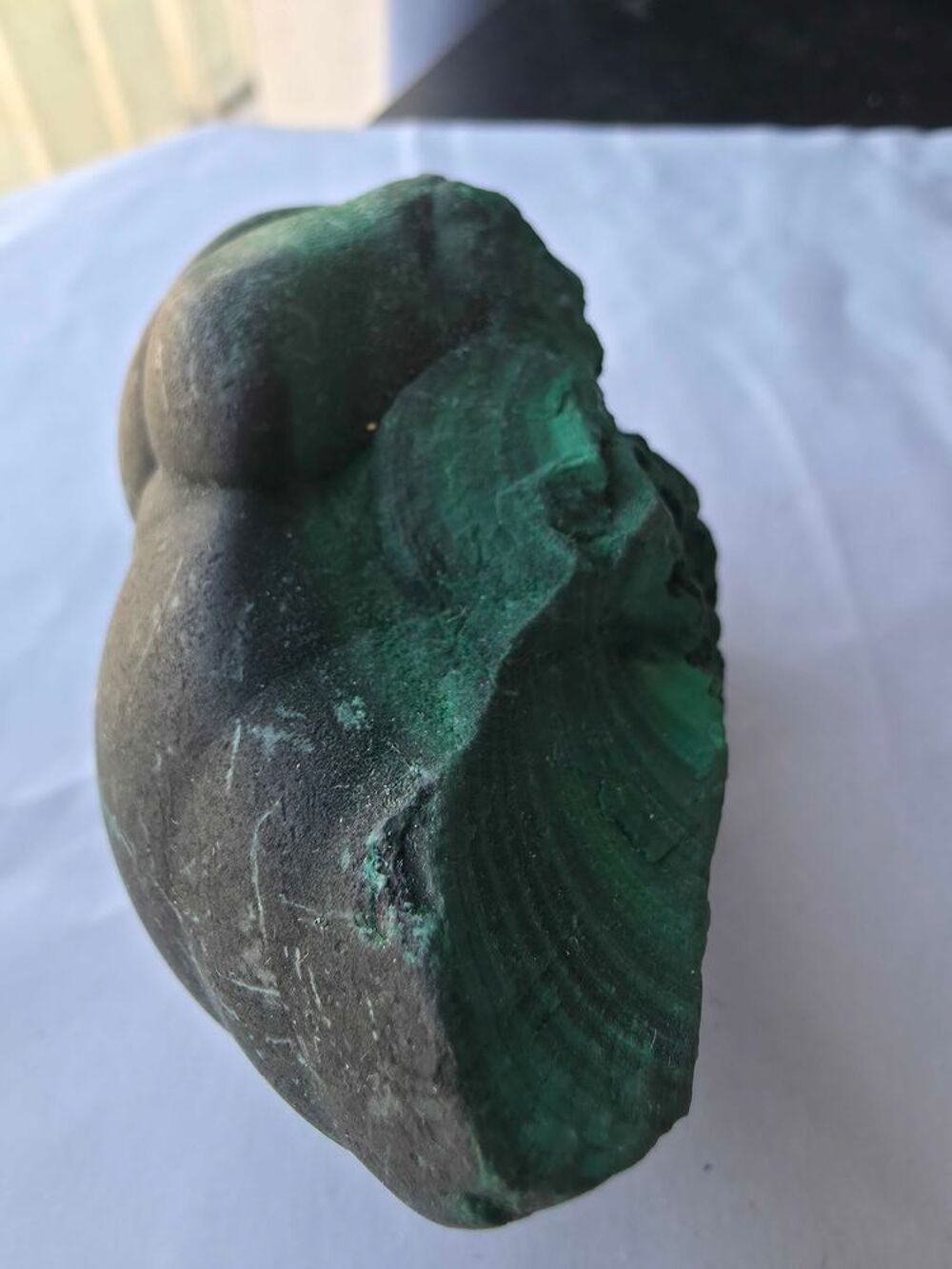 Min&eacute;ral Rare : Malachite Botryoidale Velout&eacute;e RDC 435g Collection 