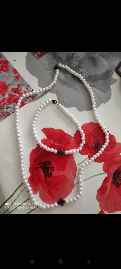 ensemble bracelet et collier avec croix 18 Mze (34)