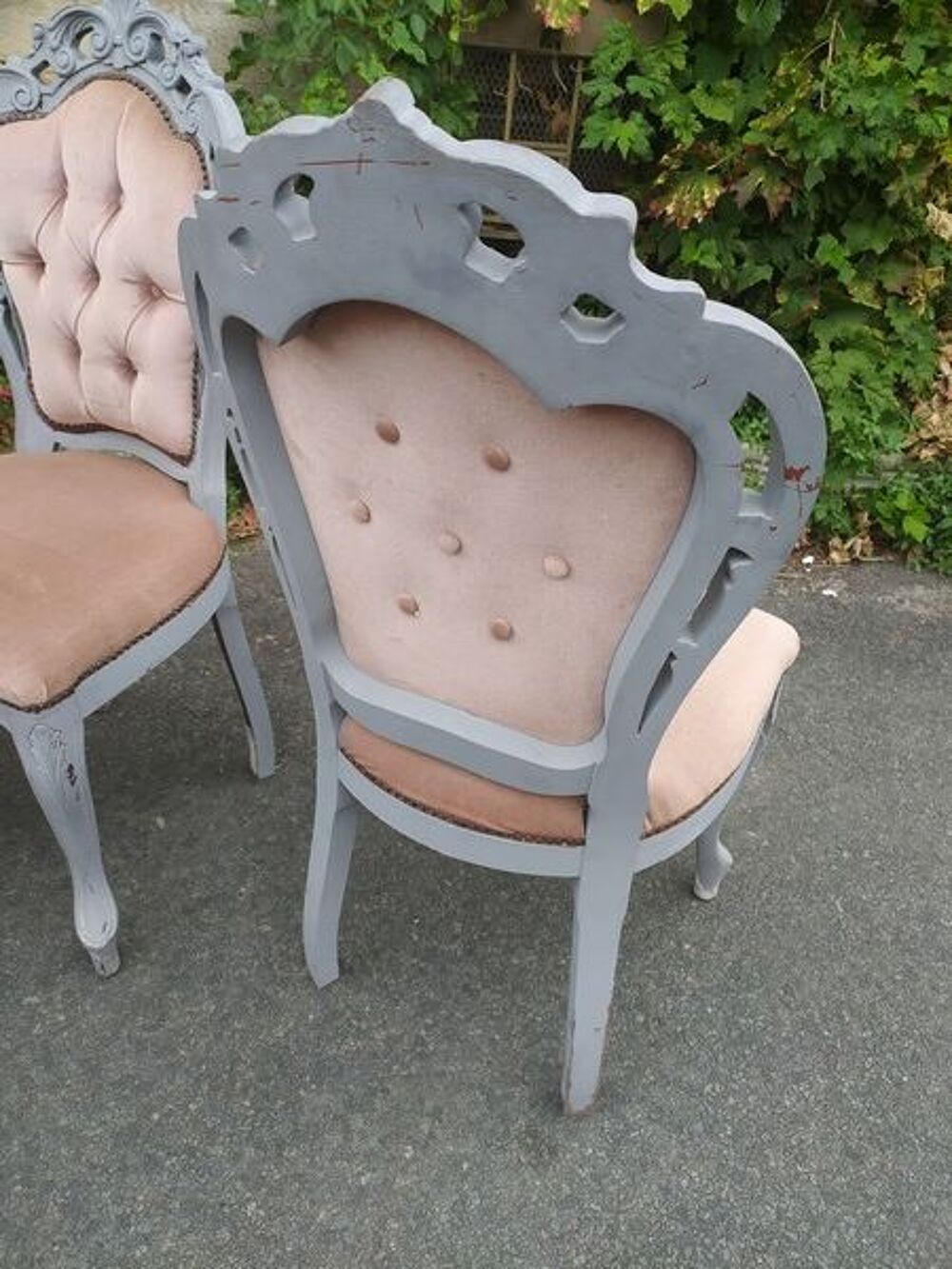 Lot de 5 Chaises Bois Velours Style Baroque 
Meubles