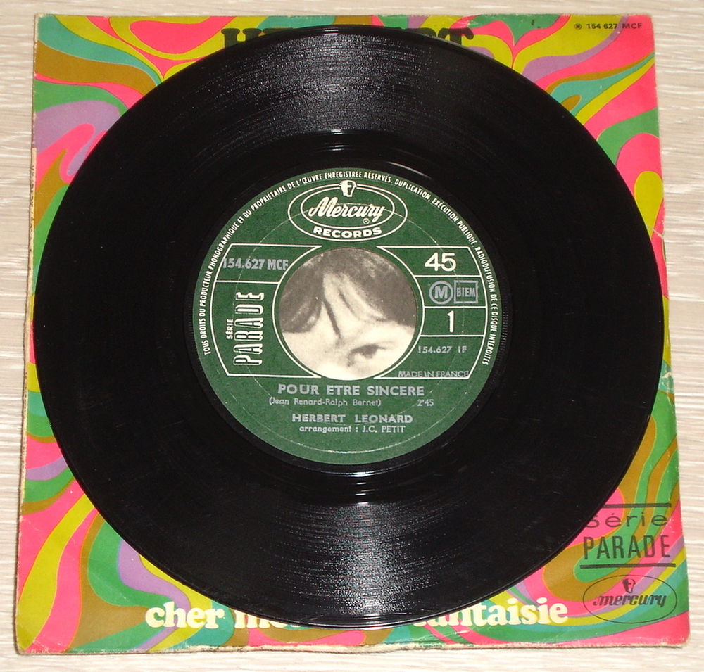 HERBERT LEONARD -45t- POUR ETRE SINCERE - MERCURY BIEM 1968 CD et vinyles