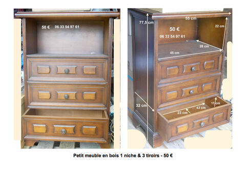 Petite tagre bois et meuble en bois 1 niche & 3 tiroirs 50 Montredon-Labessonni (81)