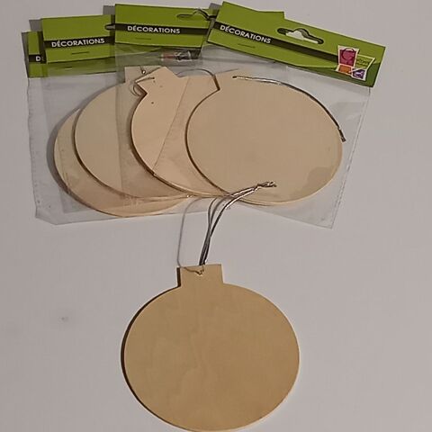 Lot de 5 boules de Noel plates en bois pour dcorer votre sa 6 Saumur (49)