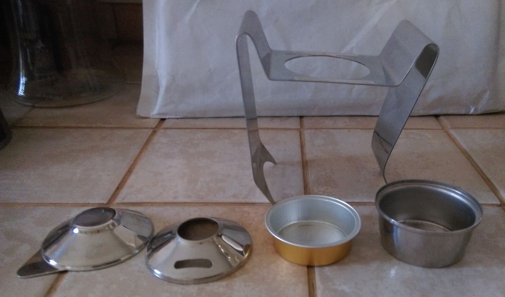 r&eacute;chaud plat &agrave; bougie en inox H 12 x 11.5 x 6.5 en cm Cuisine