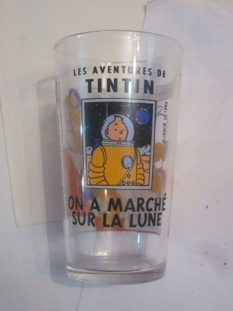 verre  TINTIN  -  ON A MARCHE SUR LA LUNE 5 Brest (29)