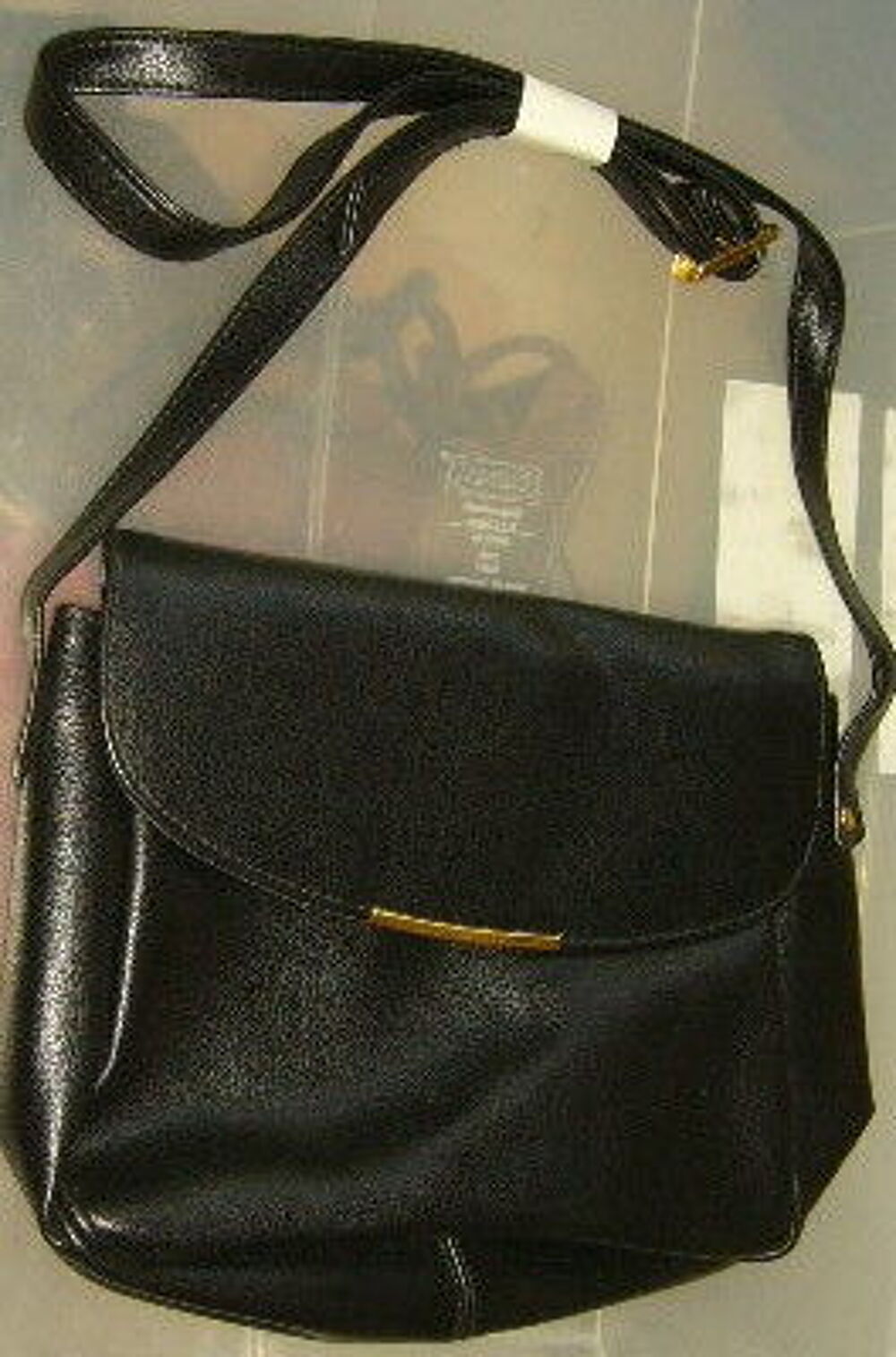 Sac &agrave; main epaule simili cuir noir femme neuf Maroquinerie