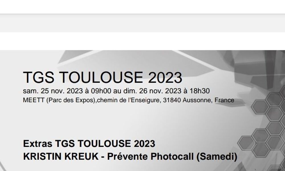 Tgs Toulouse entr&eacute;e plus photos Billetterie