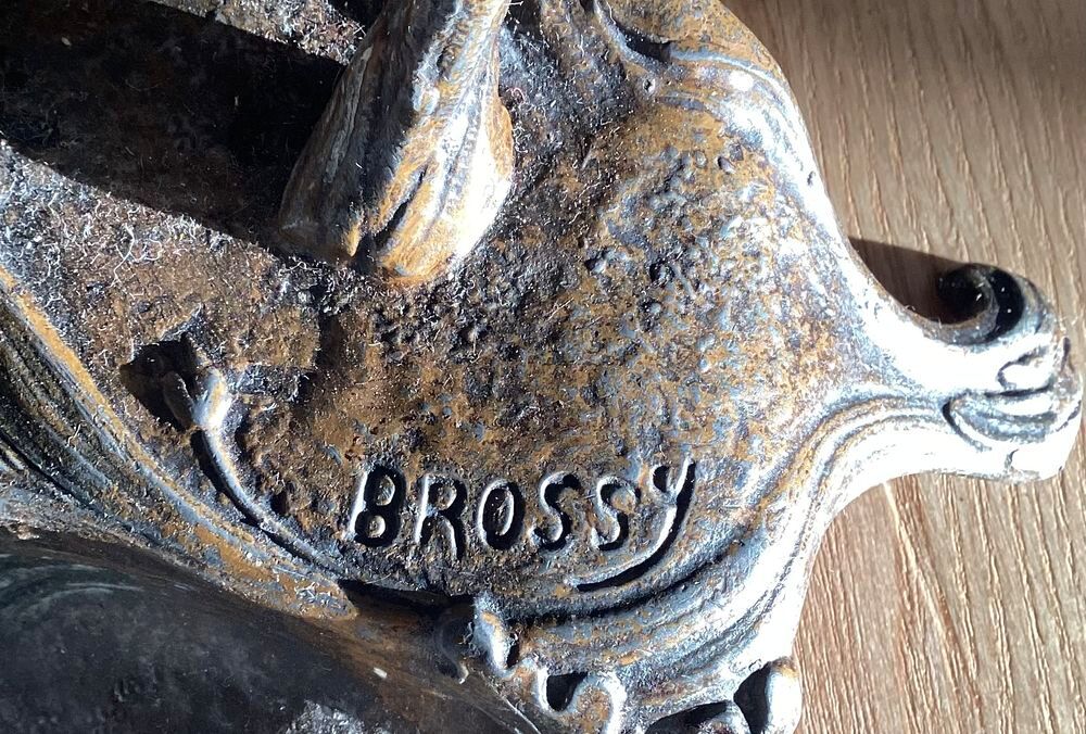 ENCRIER DOUBLE sign&eacute; BROSSY "&nbsp;Le Corbeau et le Renard&nbsp;" 