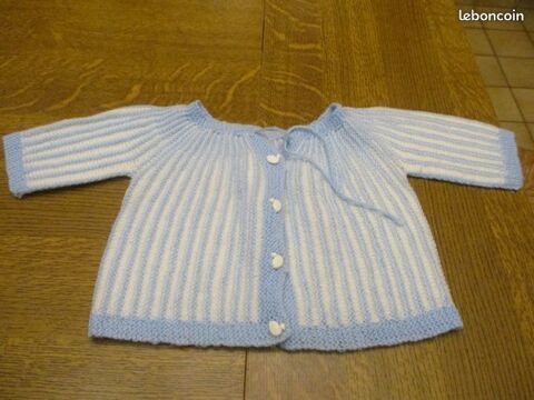 Brassire fait main colorie raye bleu/blanc boutons canards 0 Mrignies (59)