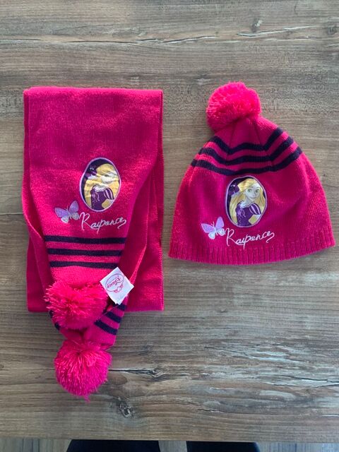 Bonnet + charpe enfant fille  Disney \'\'  Raiponce  \'\' 5 Saleilles (66)