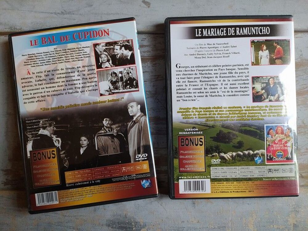 2 DVD Vieux Films Le Bal de Cupidon Le Mariage de Ramuntcho DVD et blu-ray