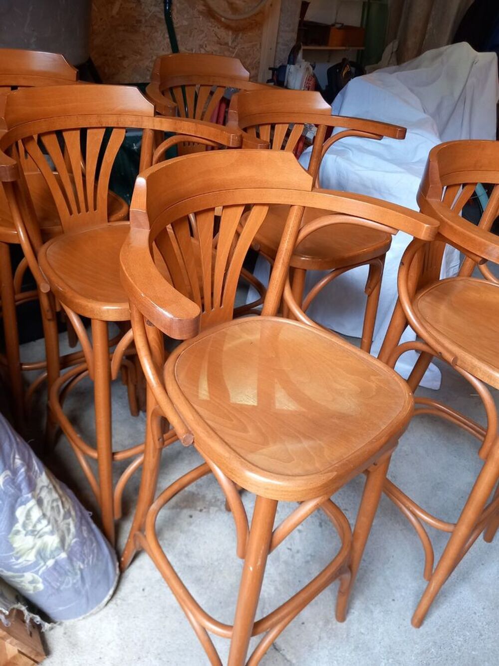 6 tabourets bois bar Meubles