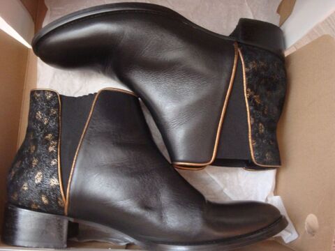 Boots en cuir noir 50 Houchin (62)