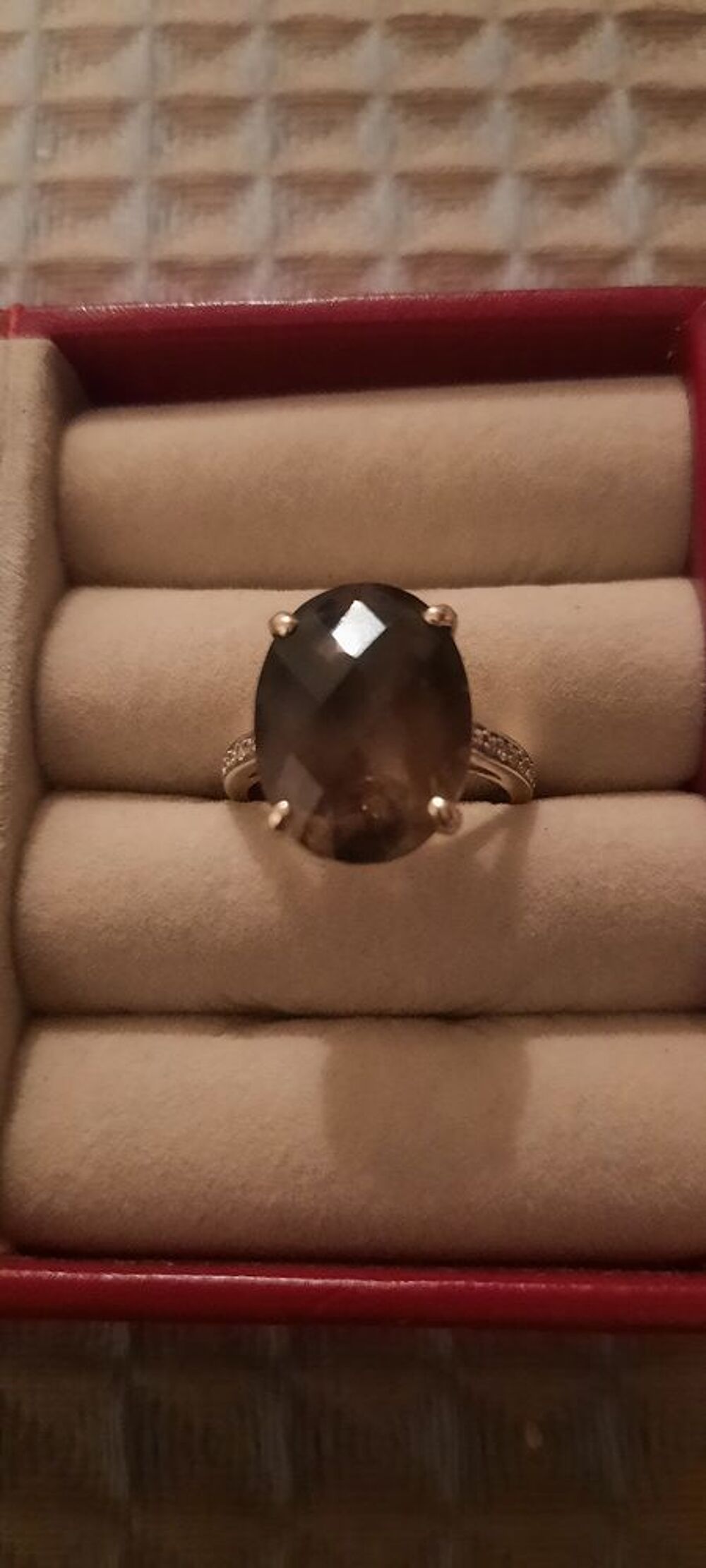 Superbe bague or, diamants et quartz fum&eacute; Bijoux et montres