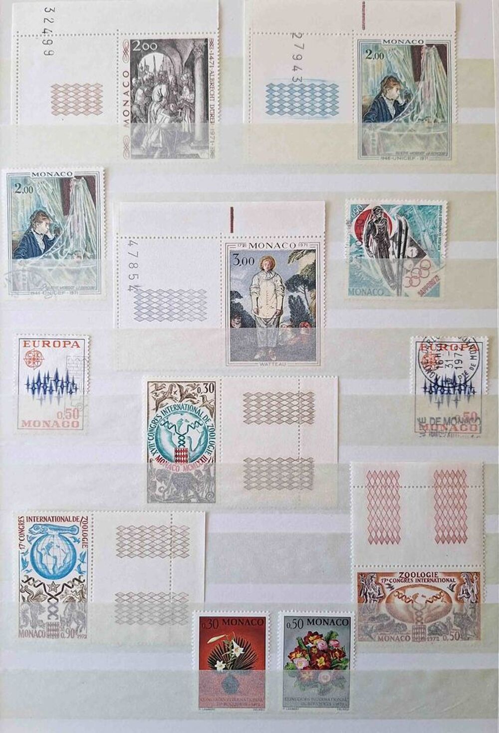 S&eacute;rie de timbres de collection de Monaco A 