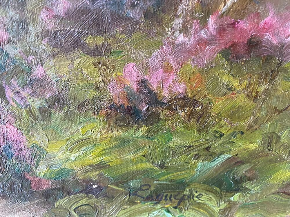 Huile sur Toile fin XIXe d&eacute;but XXe tableau ancien. Décoration