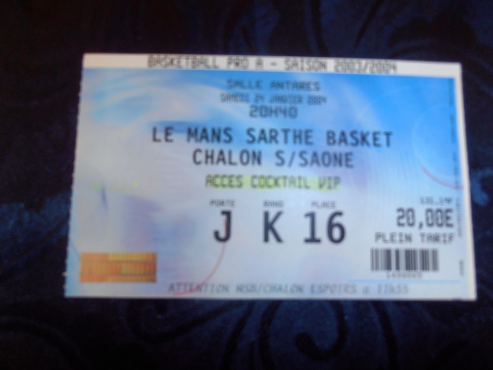 Billet de Basket - LE MANS/CHALON (45) 