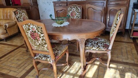 Table ovale Louis XV et 6 chaises capitones 370 Pineuilh (33)
