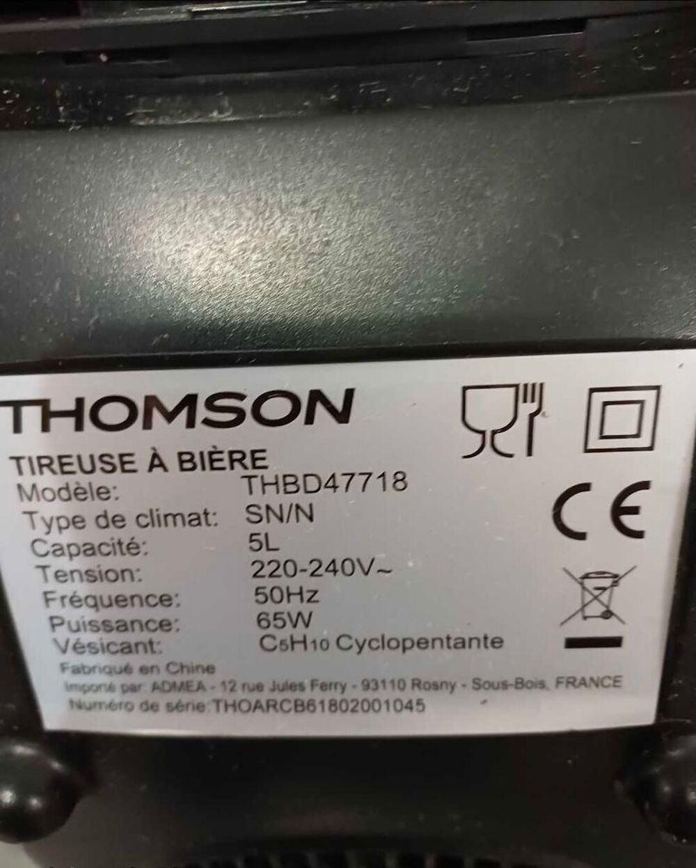 tireuse a bi&egrave;re thomson Electroménager