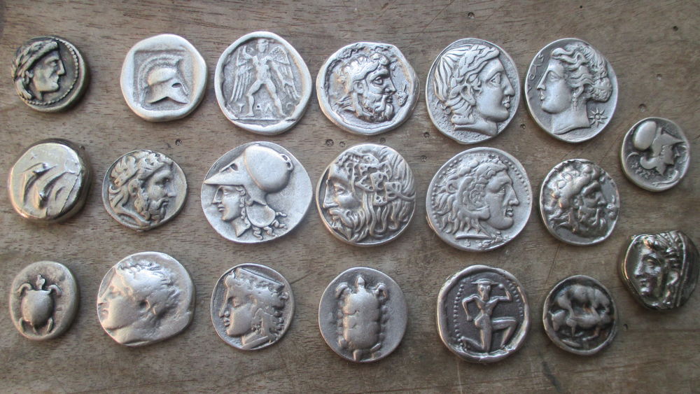 lot pi&egrave;ces monnaie grecque. 