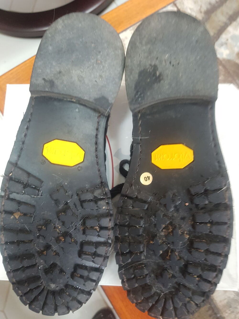 Mocassins homme T40, talon 2,5 cm, VIBRAM, noires Chaussures