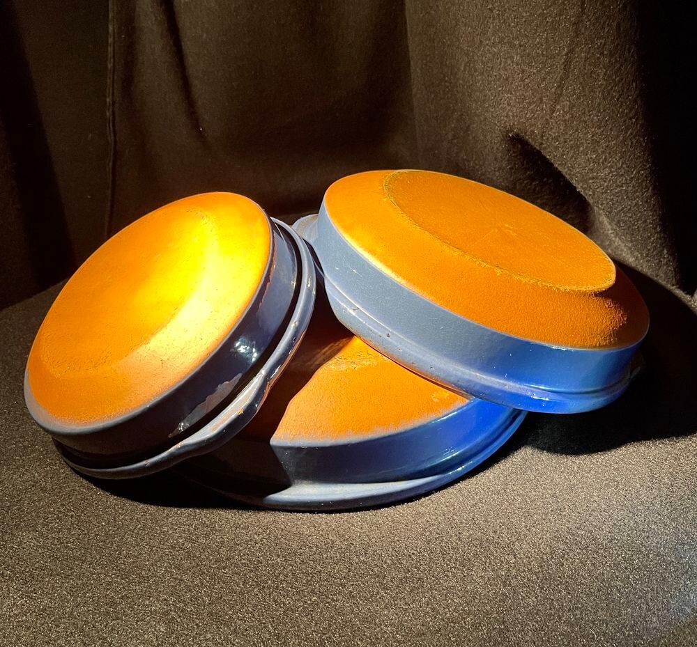 Lot de 3 plats en terre cuite vernis Cuisine
