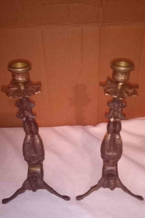 Paire de bougeoirs en bronze 20 Nice (06)