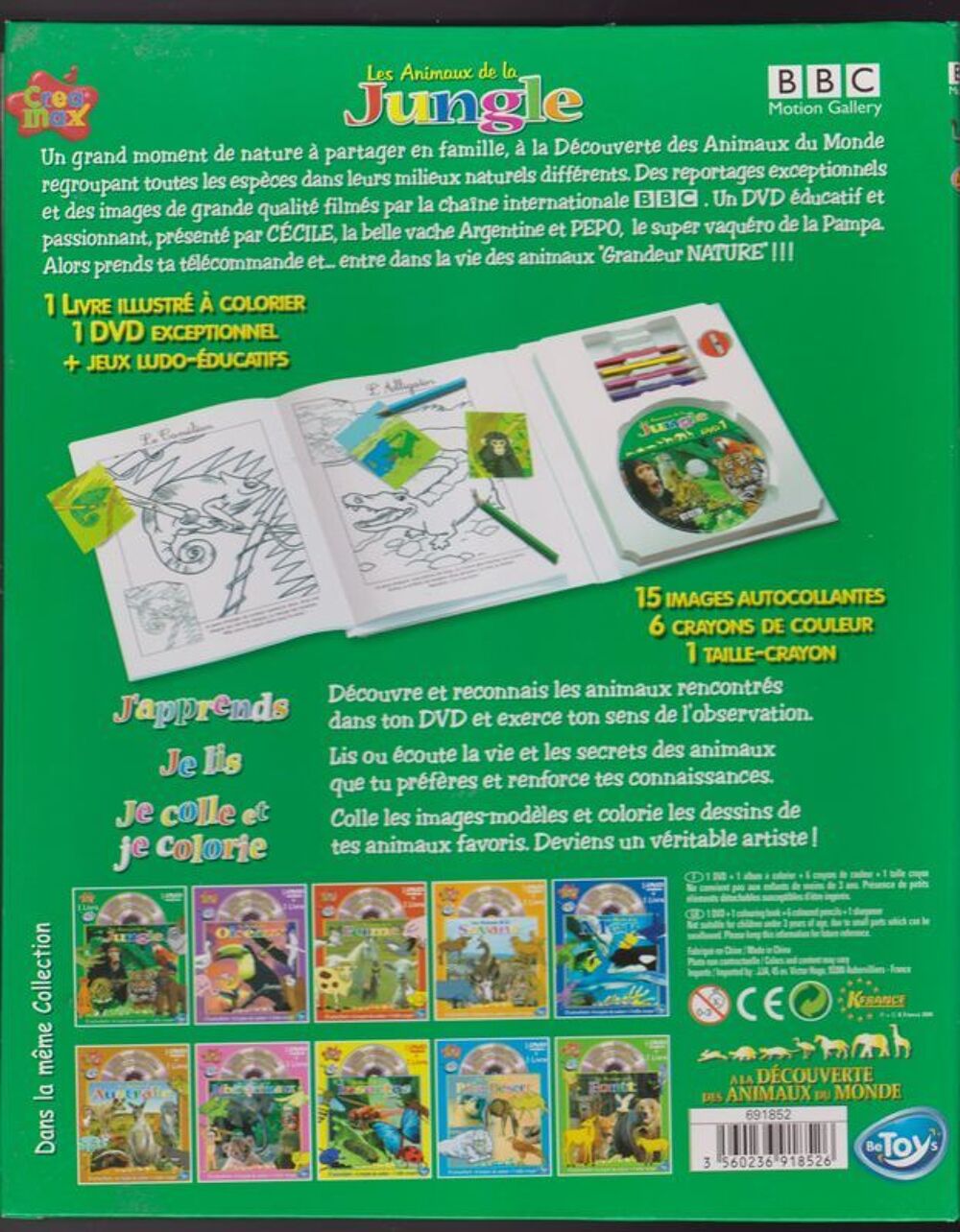 Coffret &quot;Les animaux de la jungle&quot; (DVD, livre, crayons) DVD et blu-ray