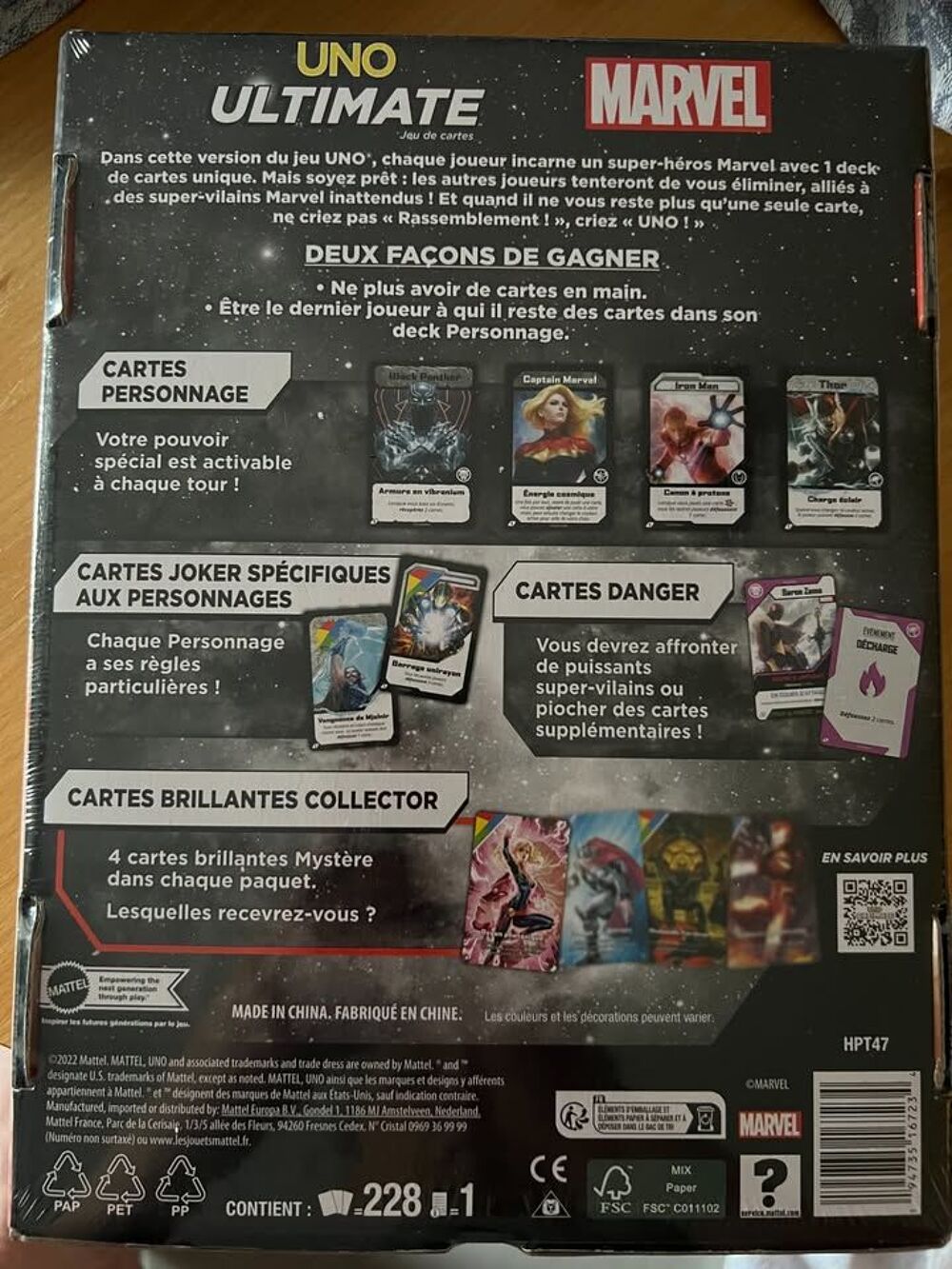Jeu de cartes Mattel Games UNO Ultimate Marvel Jeux / jouets
