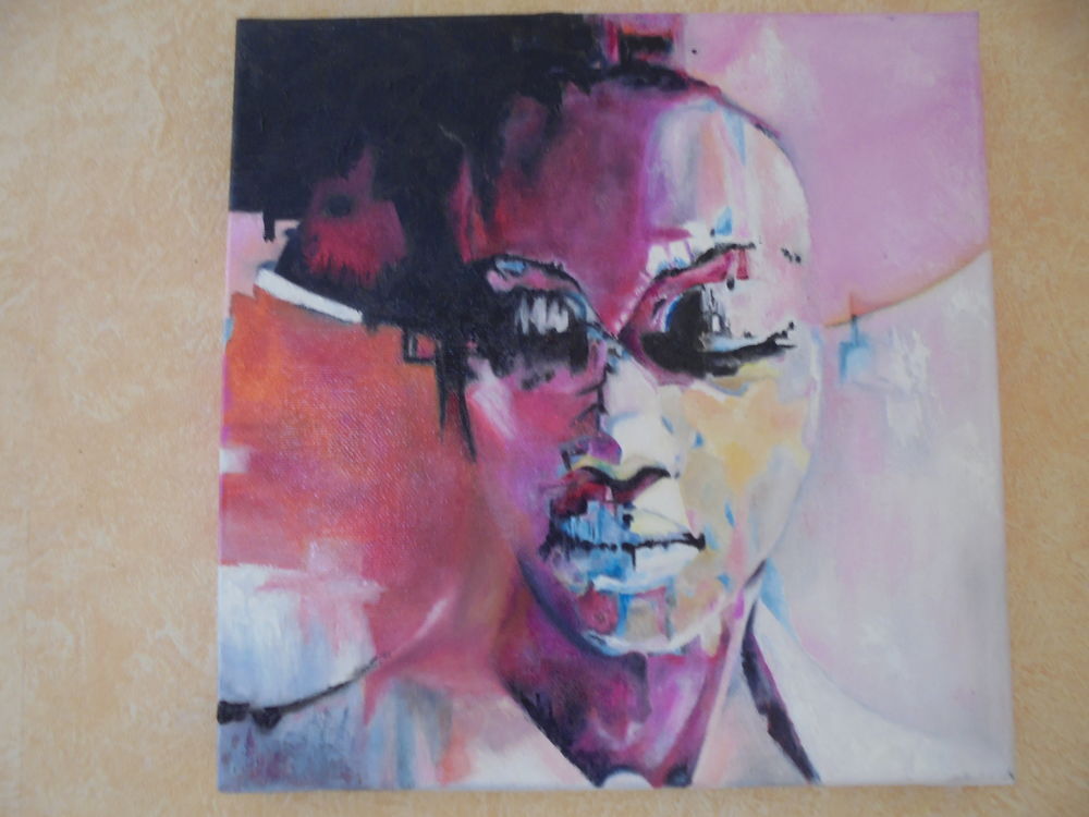Tableau &agrave; l'acrylique et &agrave; l'huile. Africaine du TOGO Décoration