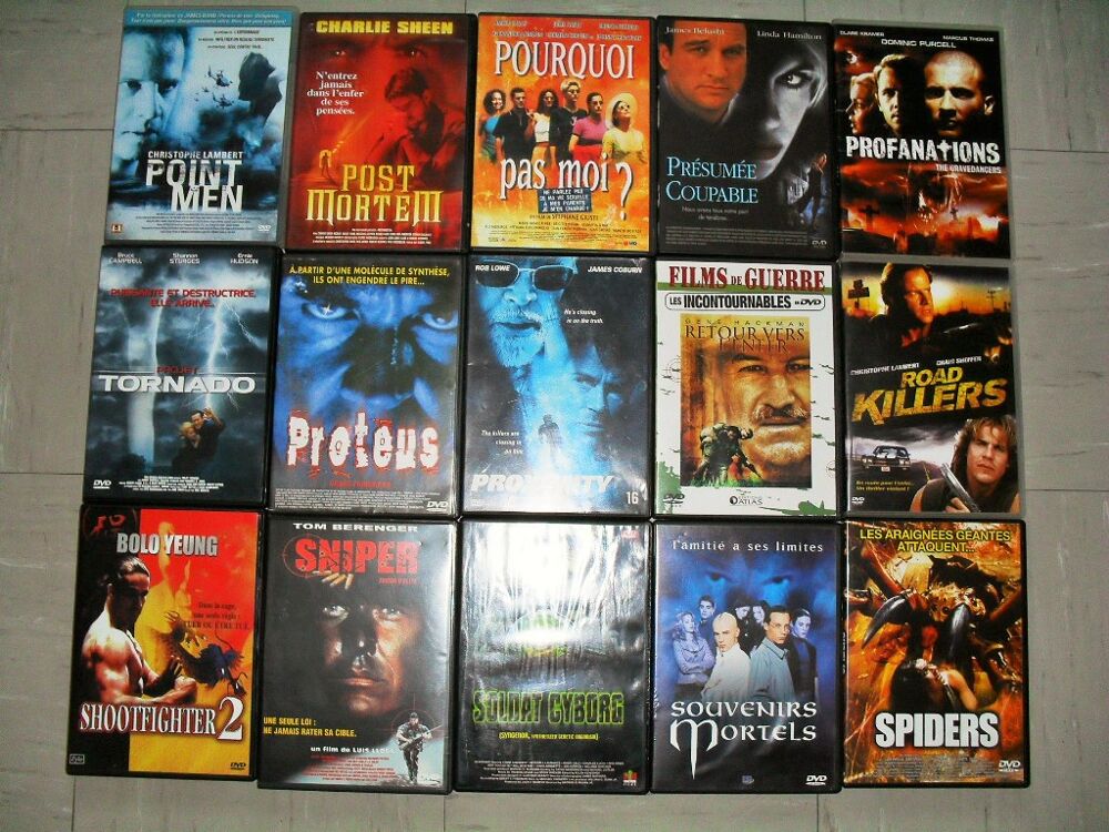 180 dvd tous genres par lot ou au d&eacute;tail Photos/Video/TV