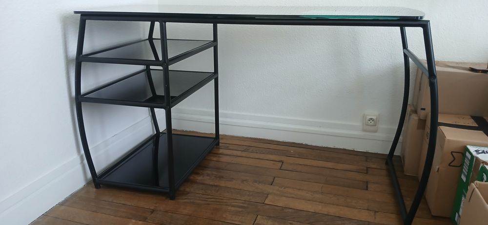 Bureau en verre noir Meubles