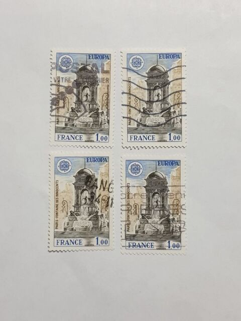 Timbre France 1978 Europa - Paris - Fontaine lot 0.2 euro 0 Marseille 9 (13)