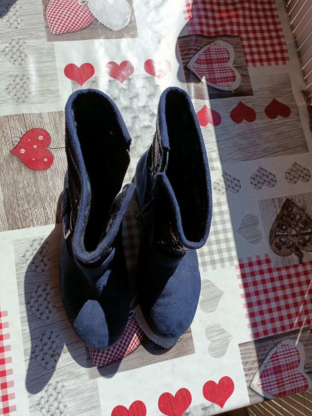 Bottes bleues marine &agrave; paillettes pour fille pointure 35 Chaussures