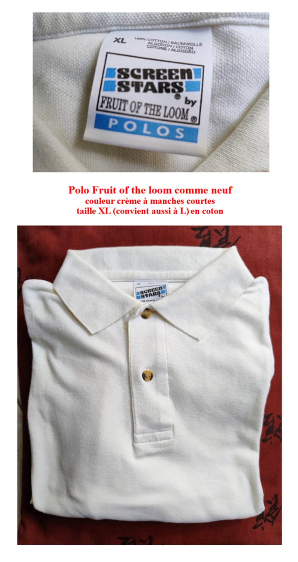 Tr&egrave;s beau lot de 6 polos, tee-shirts, sweat, dont marques Vêtements
