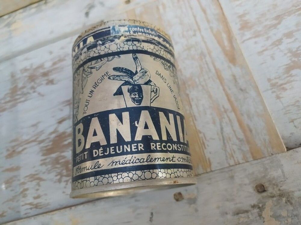 Ancienne Boite Publicitaire Banania T&ocirc;le Aluminium 
