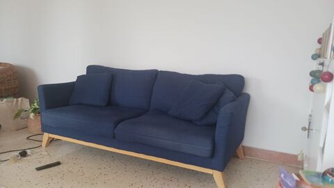 Canape tissu marine Cannes (06)