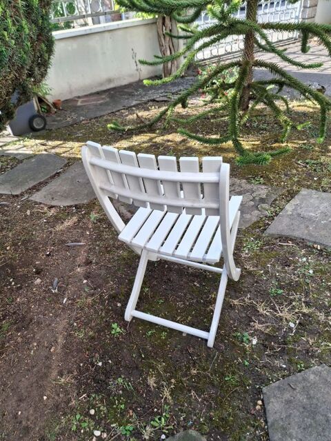 Ensemble de siges de jardin bois laqu blanc 70 Sens (89)