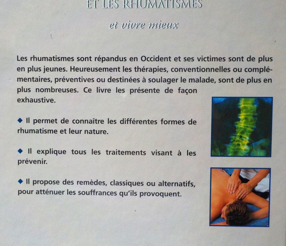 L'ARTHRITE ET LES RHUMATISMES et vivre mieux Livres et BD