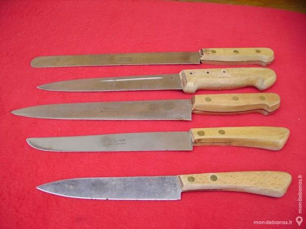 LOT 5 COUTEAUX lames inox Cuisine