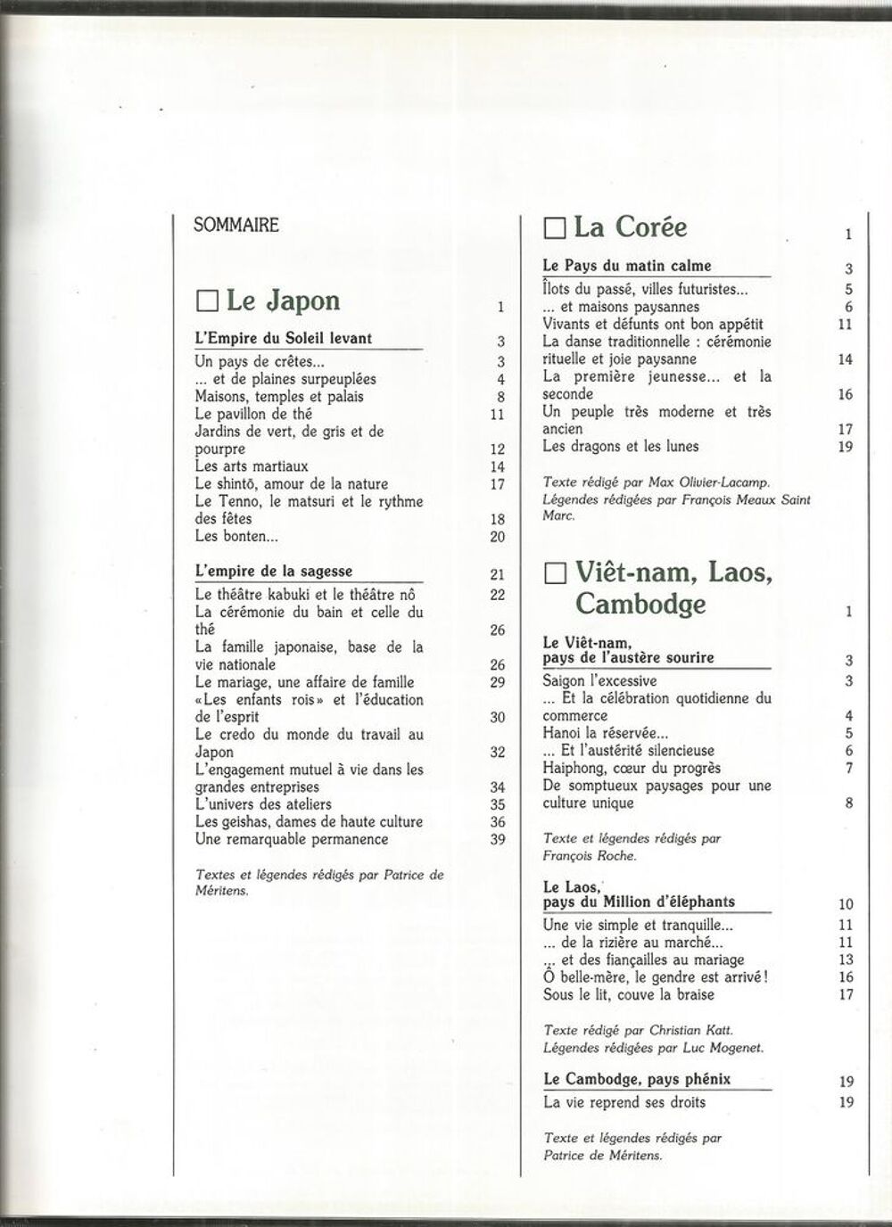 LIVRE JAPON COREE VIET-NAM LAOS CAMBODGE THAILANDE MALAISIE Livres et BD