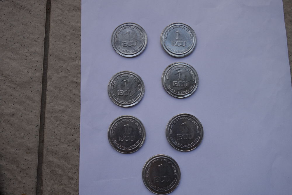 Lot de 6 pi&egrave;ces ECU Union du commerce Douaisien 