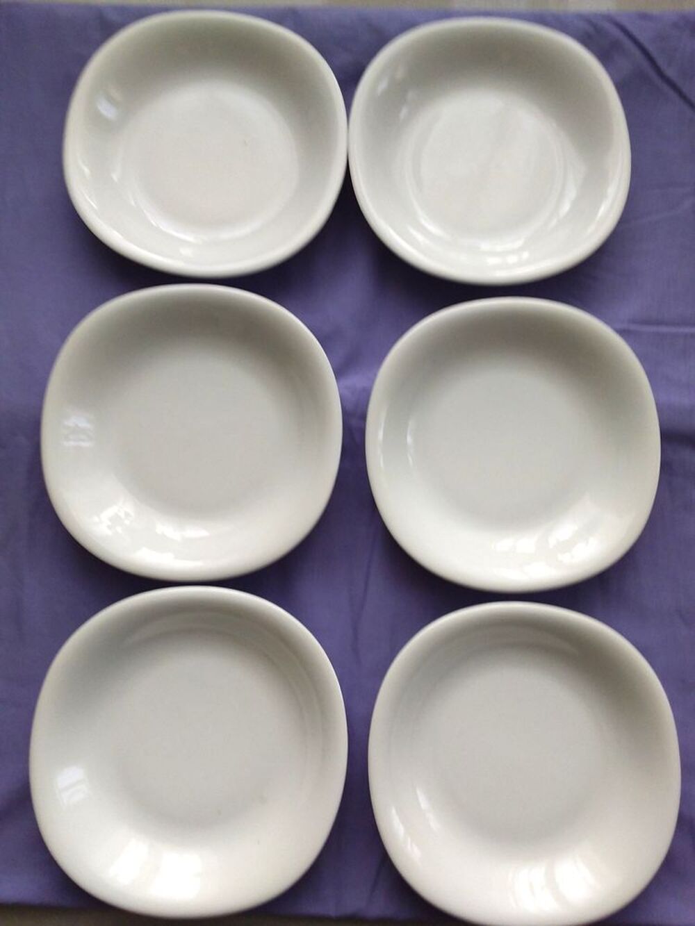 1 lot de 6 assiettes blanches &agrave; peindre Cuisine