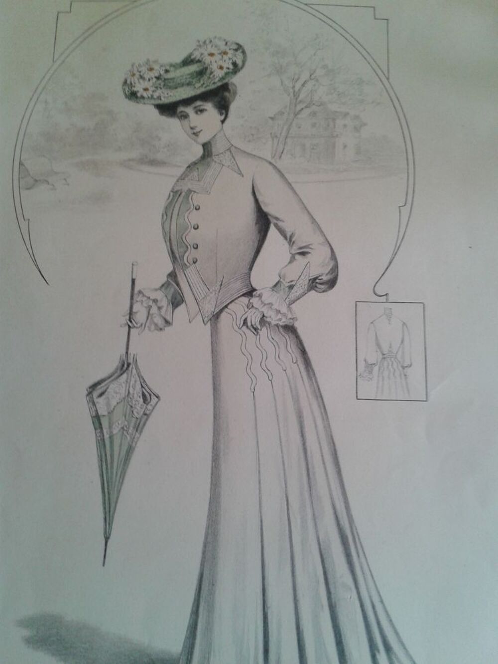 Gravure de mode ancienne 1904 suite expo universelle de 1900 Dcoration