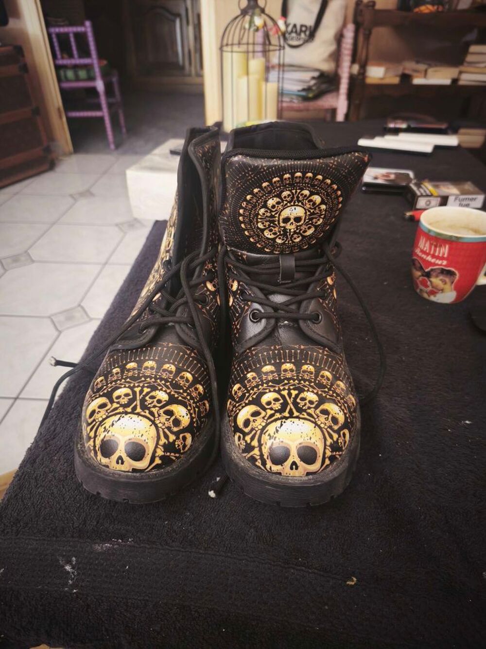 bottines femme skull noir Sports