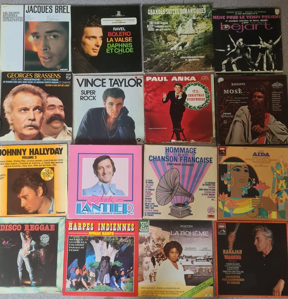 Lot de vinyles CD et vinyles