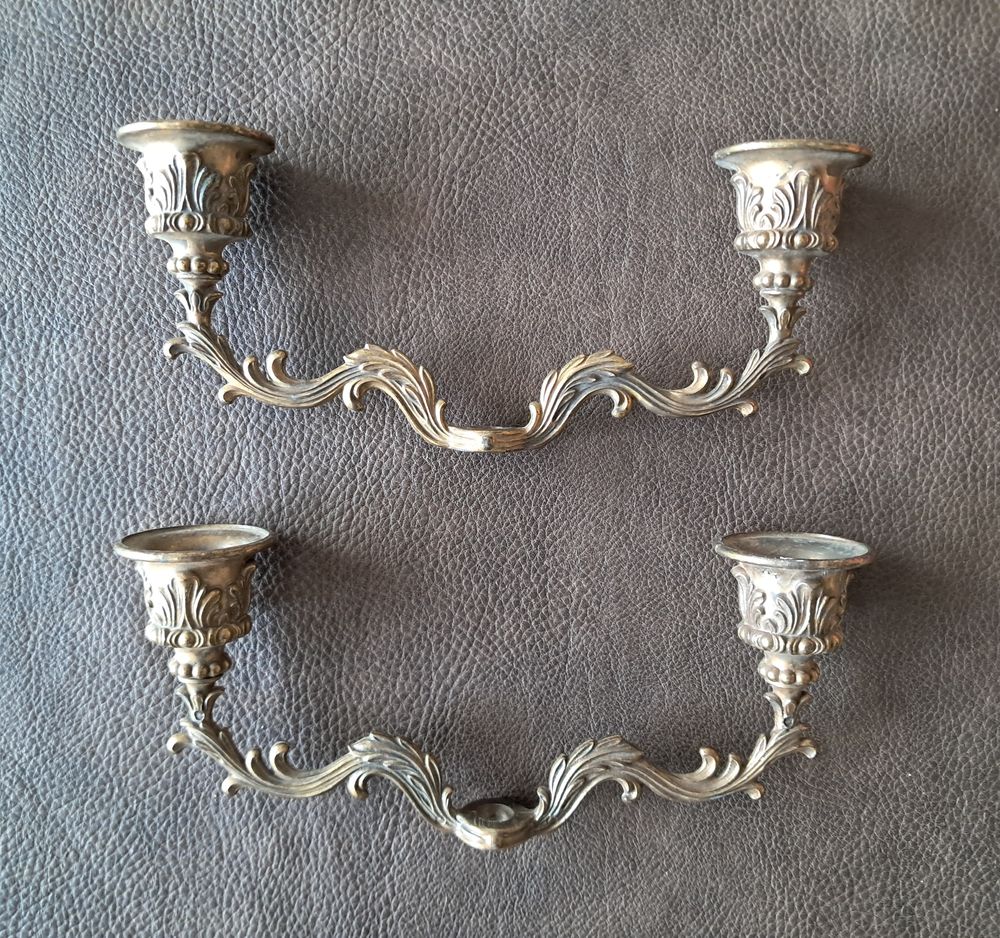 lot de 2 bougeoir chandelier cand&eacute;labre en laiton Décoration