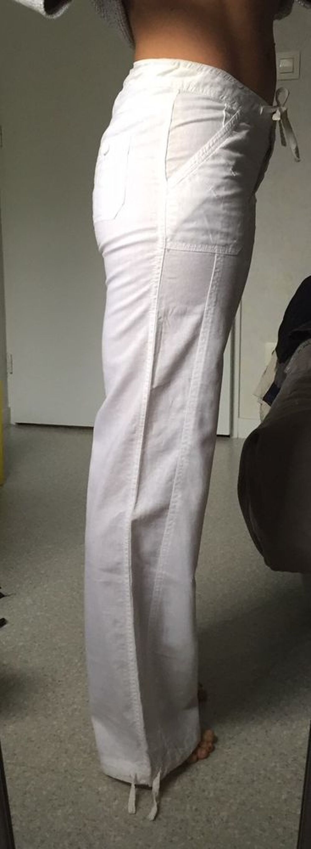 Pantalon femme blanc - T.36 Vtements