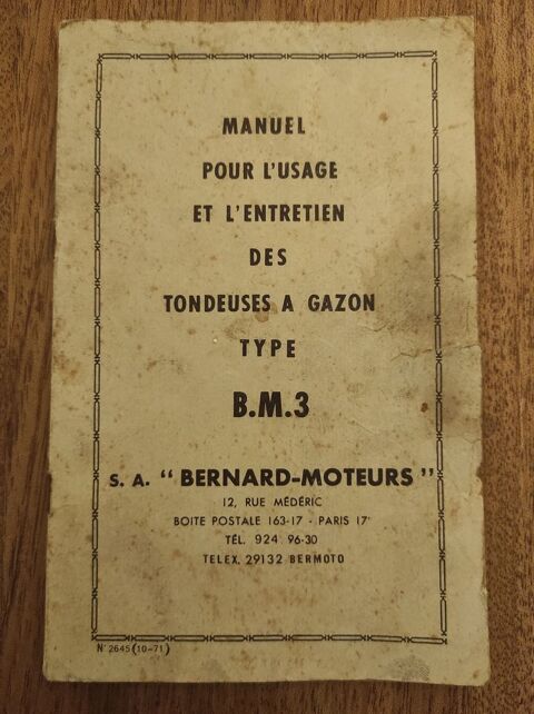 Manuel d'Entretien Tondeuse Bernard BM3 de 1971 25 Bergerac (24)